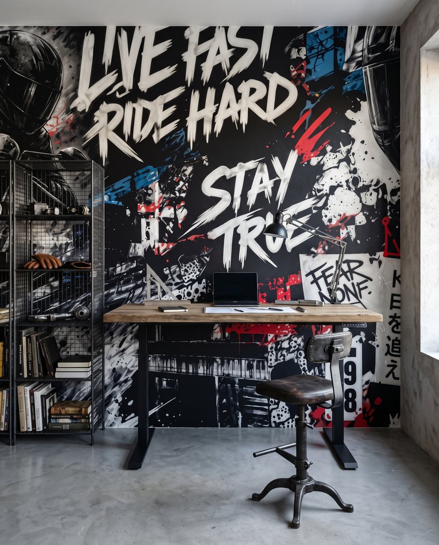 Moto tra i graffiti — ambiente 5