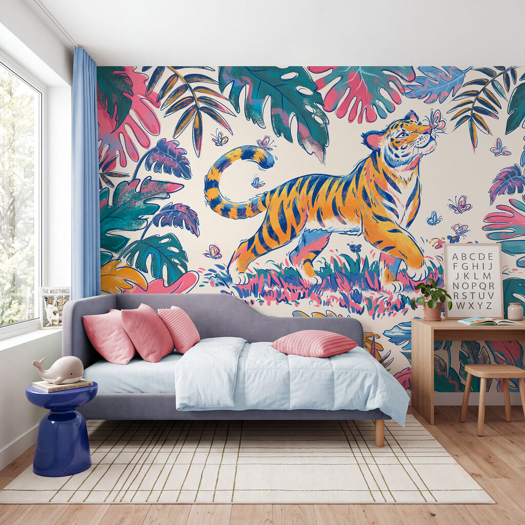 Tigre tra foglie variopinte — ambiente 3