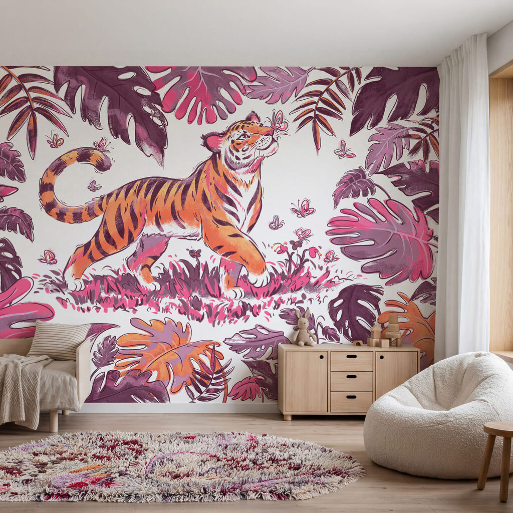 Tigre tra foglie variopinte — ambiente 1