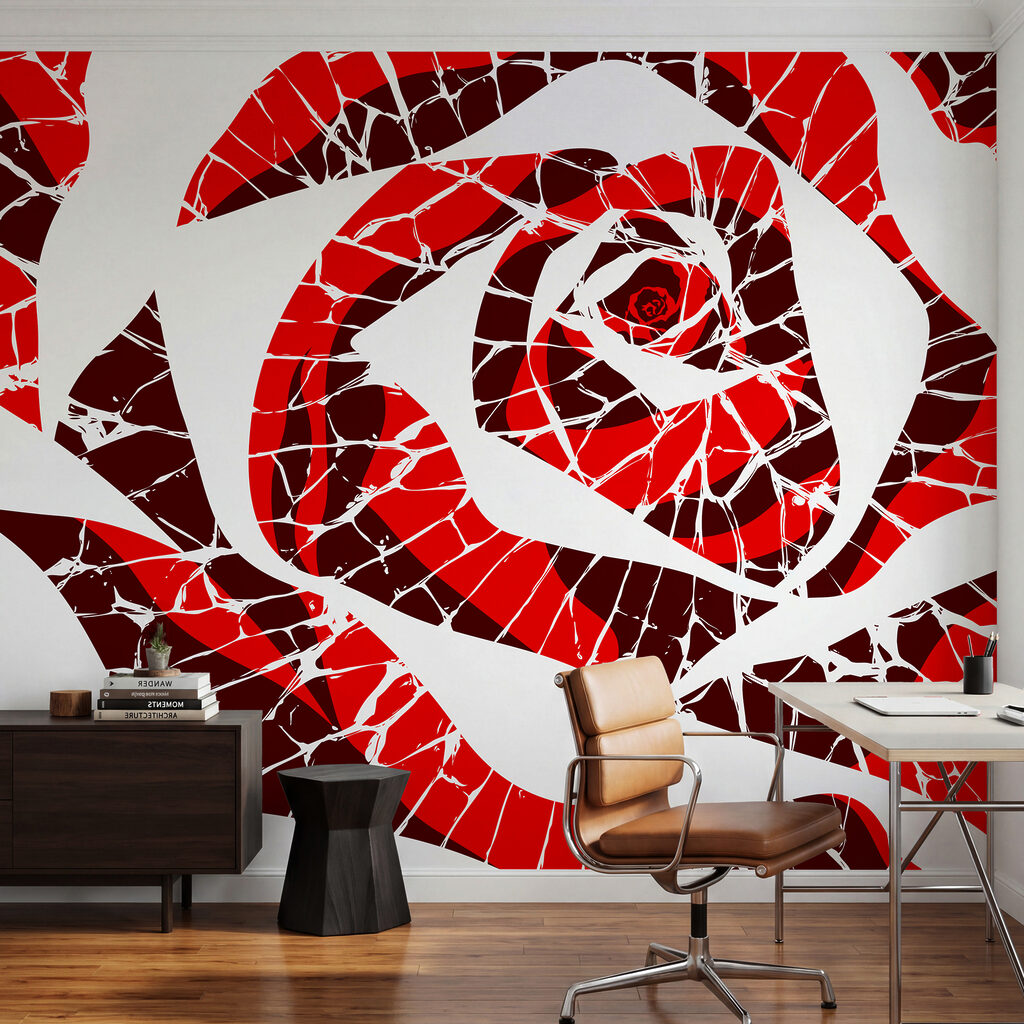 Rosa in mosaico in un ambiente