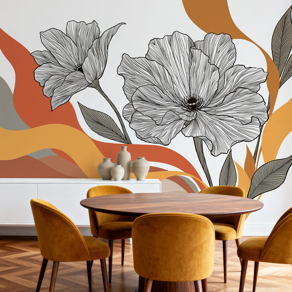 Fiori su fasce ondulate — ambiente 3