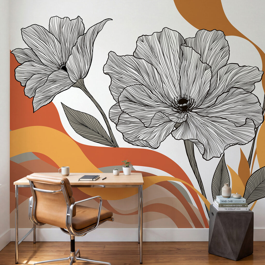 Fiori su fasce ondulate — ambiente 4
