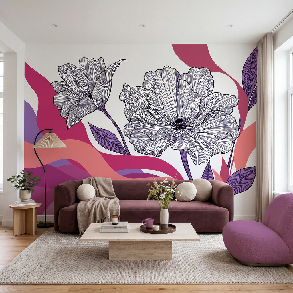 Fiori su fasce ondulate — ambiente 1