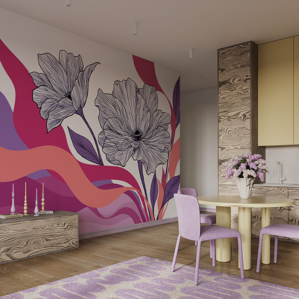 Fiori su fasce ondulate — ambiente 2