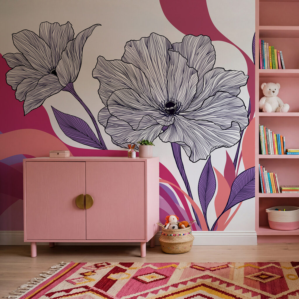 Fiori su fasce ondulate — ambiente 3