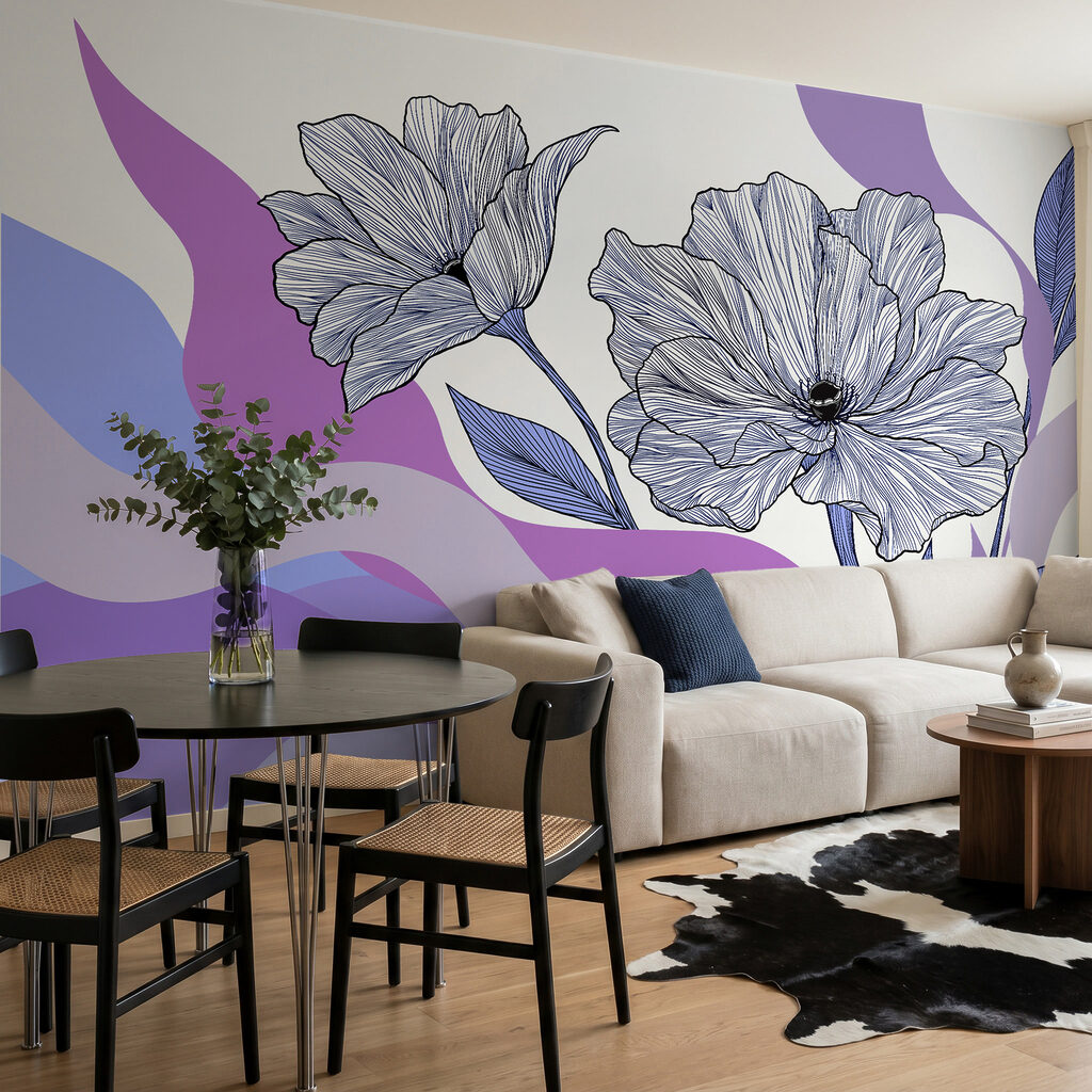 Fiori su fasce ondulate — ambiente 3