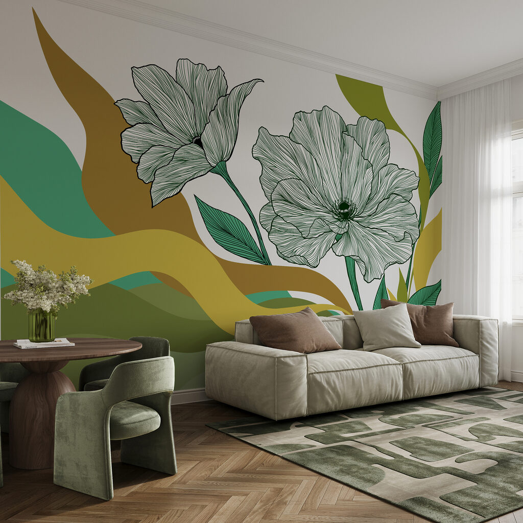 Fiori su fasce ondulate — ambiente 1