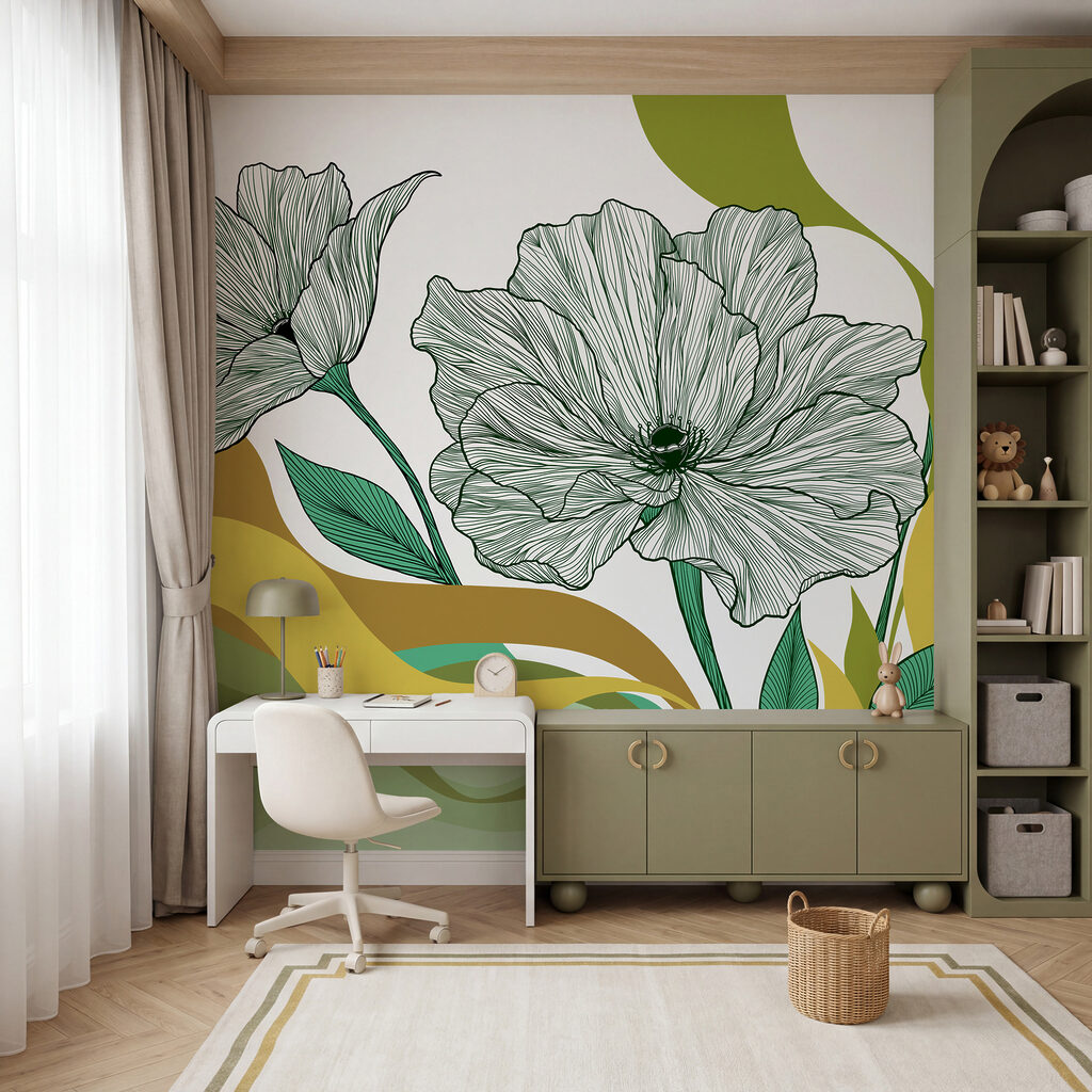 Fiori su fasce ondulate — ambiente 2