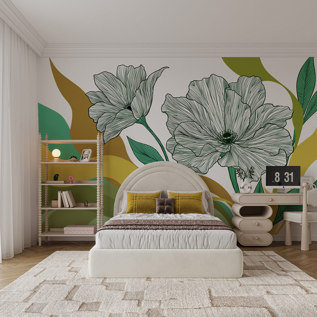 Fiori su fasce ondulate — ambiente 3