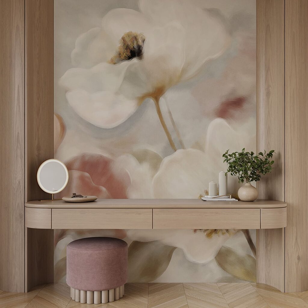 Fiori bianchi a pennellate — ambiente 2