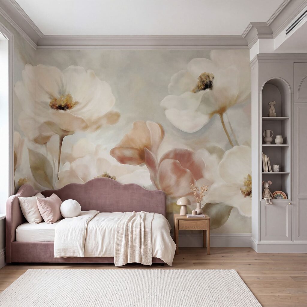 Fiori bianchi a pennellate — ambiente 4