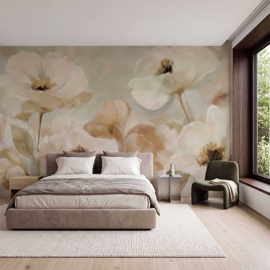 Fiori bianchi a pennellate — ambiente 1
