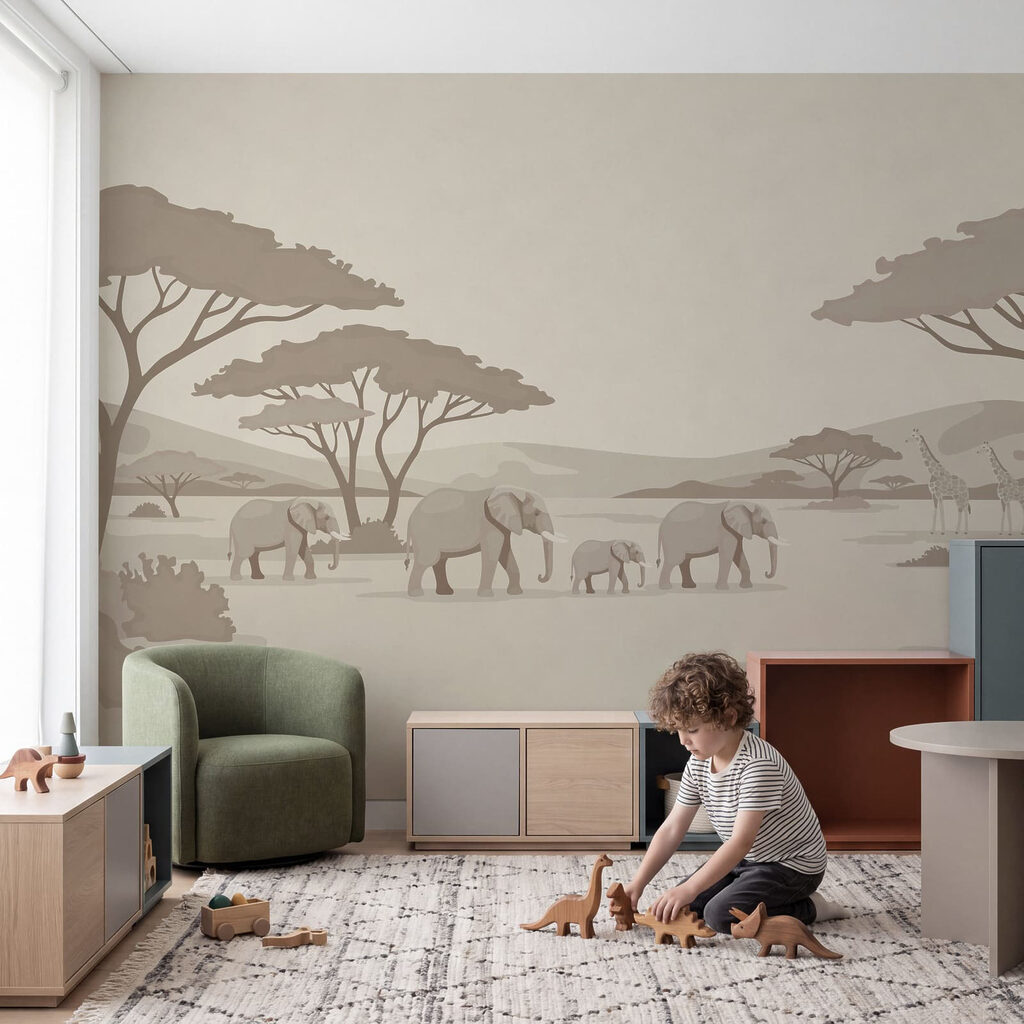 Elefanti sotto ampie chiome — ambiente 3