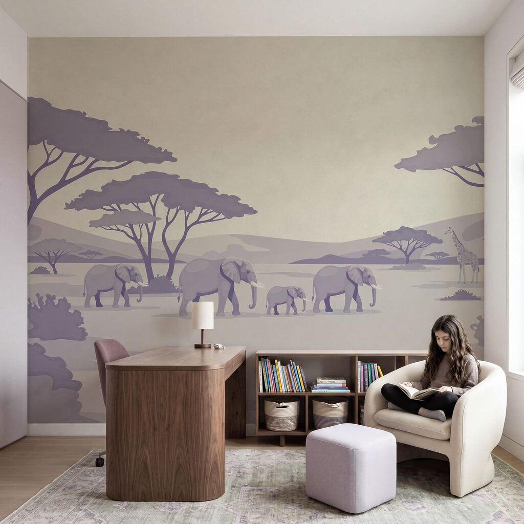 Elefanti sotto ampie chiome — ambiente 3