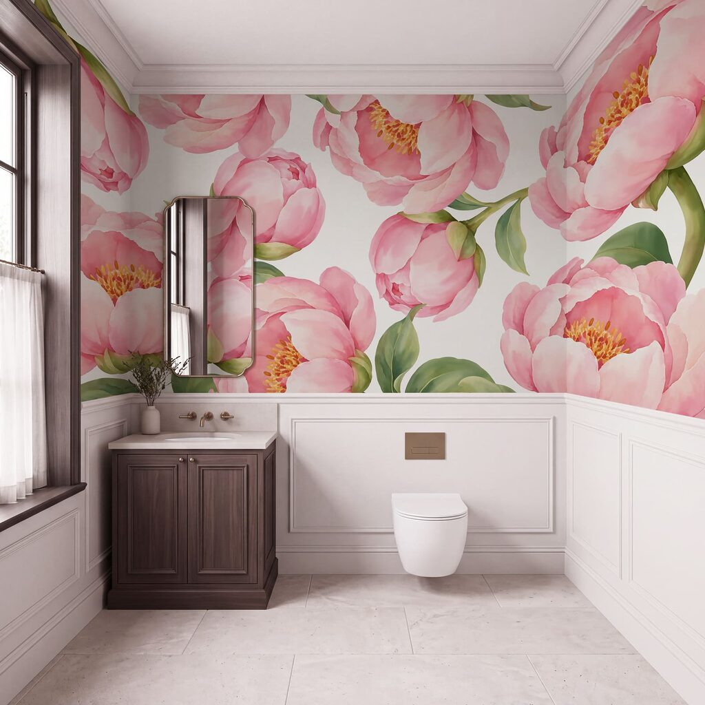 Fiori rosa aperti in un ambiente