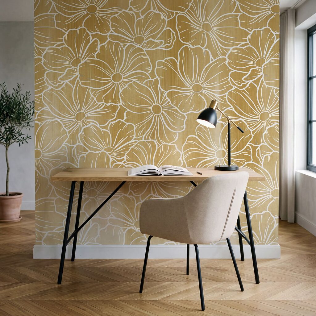 Linee bianche di fiori — ambiente 5