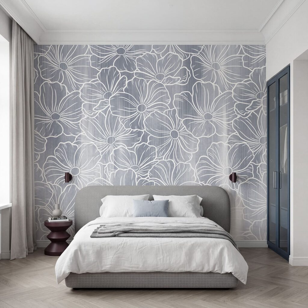 Linee bianche di fiori — ambiente 1