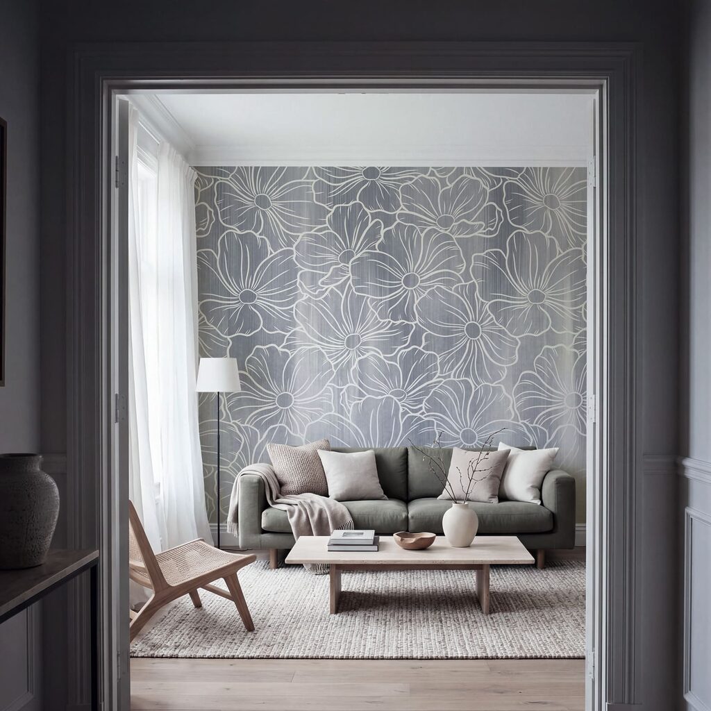 Linee bianche di fiori — ambiente 2