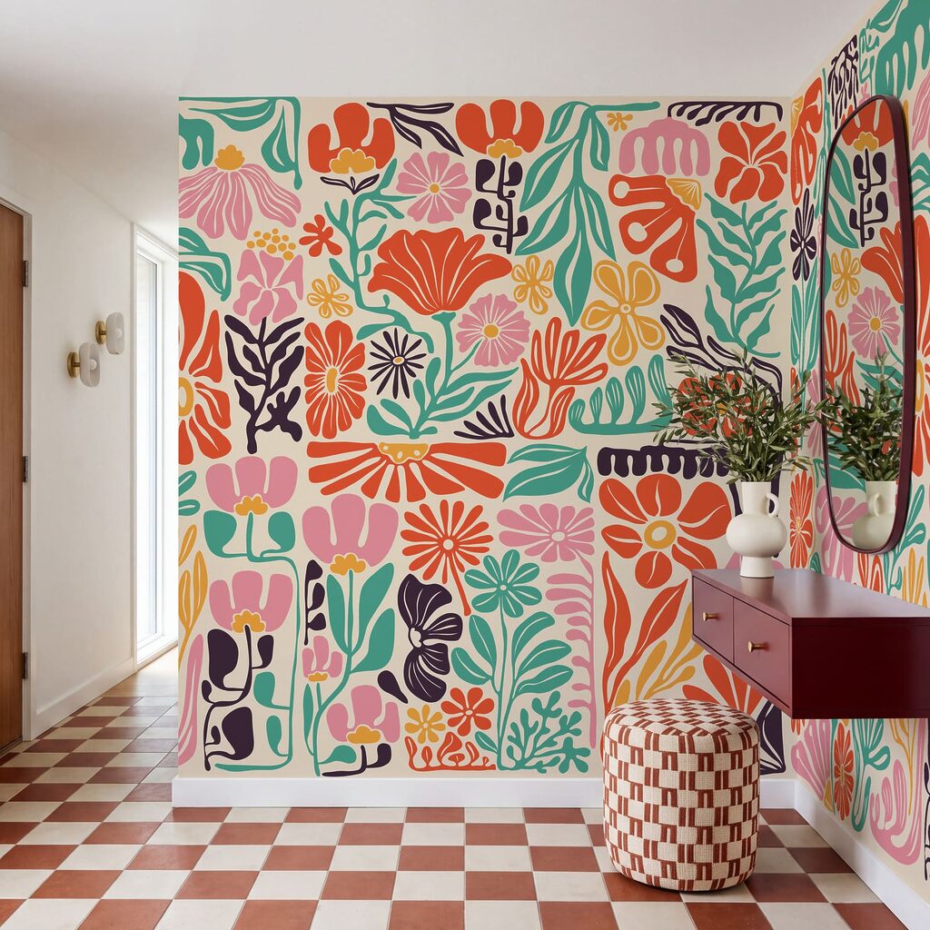 Fiori tropicali a ritagli in un ambiente