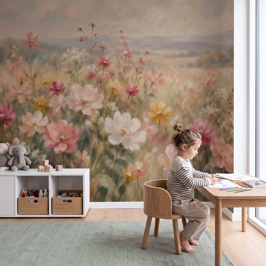 Fiori di campo serali in un ambiente