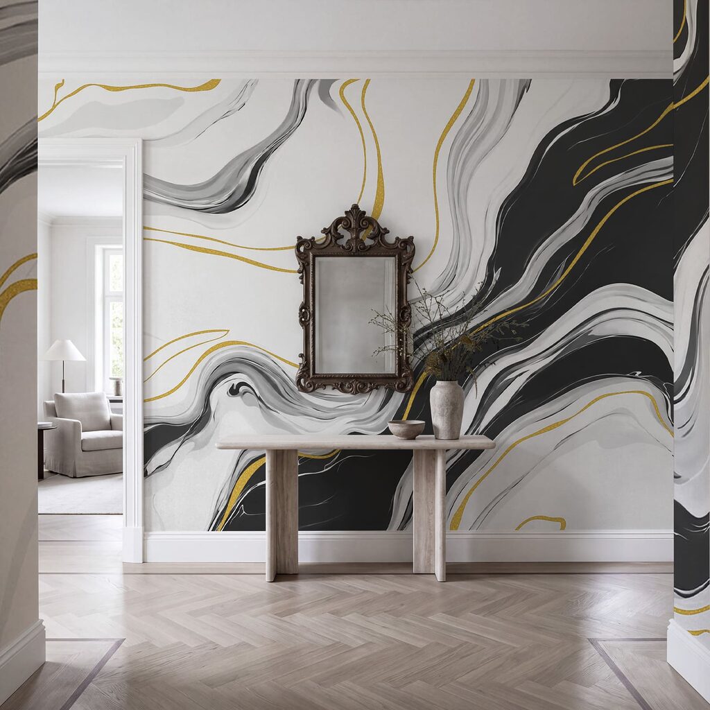 Linee dorate sulle venature — ambiente 3