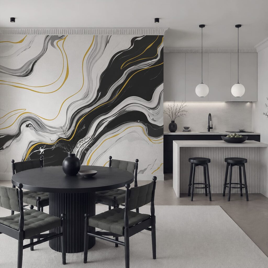 Linee dorate sulle venature — ambiente 5