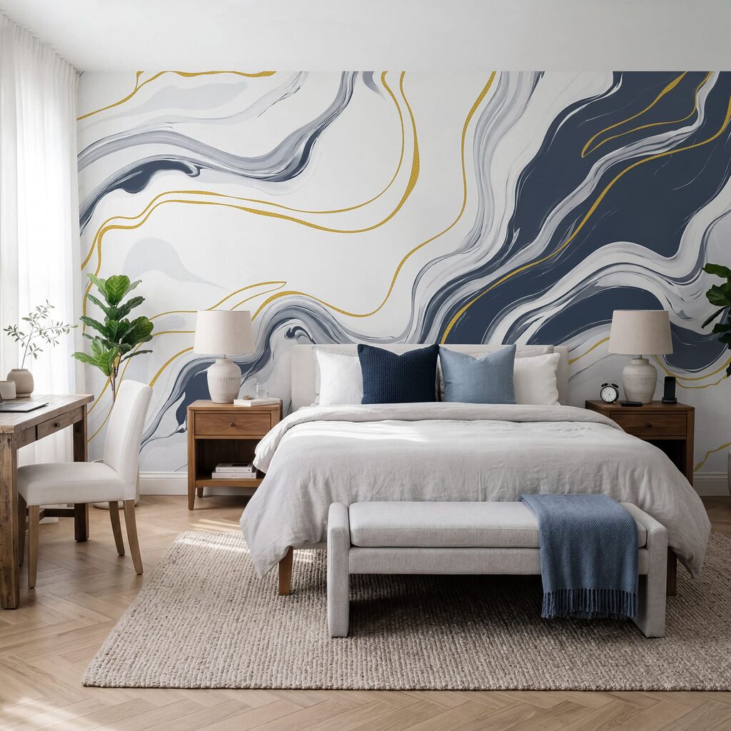 Linee dorate sulle venature — ambiente 1