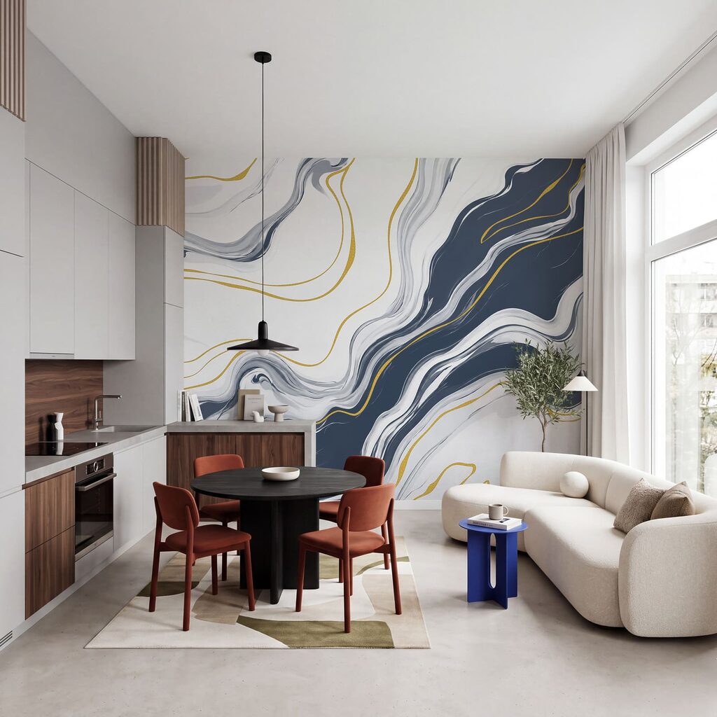 Linee dorate sulle venature — ambiente 3