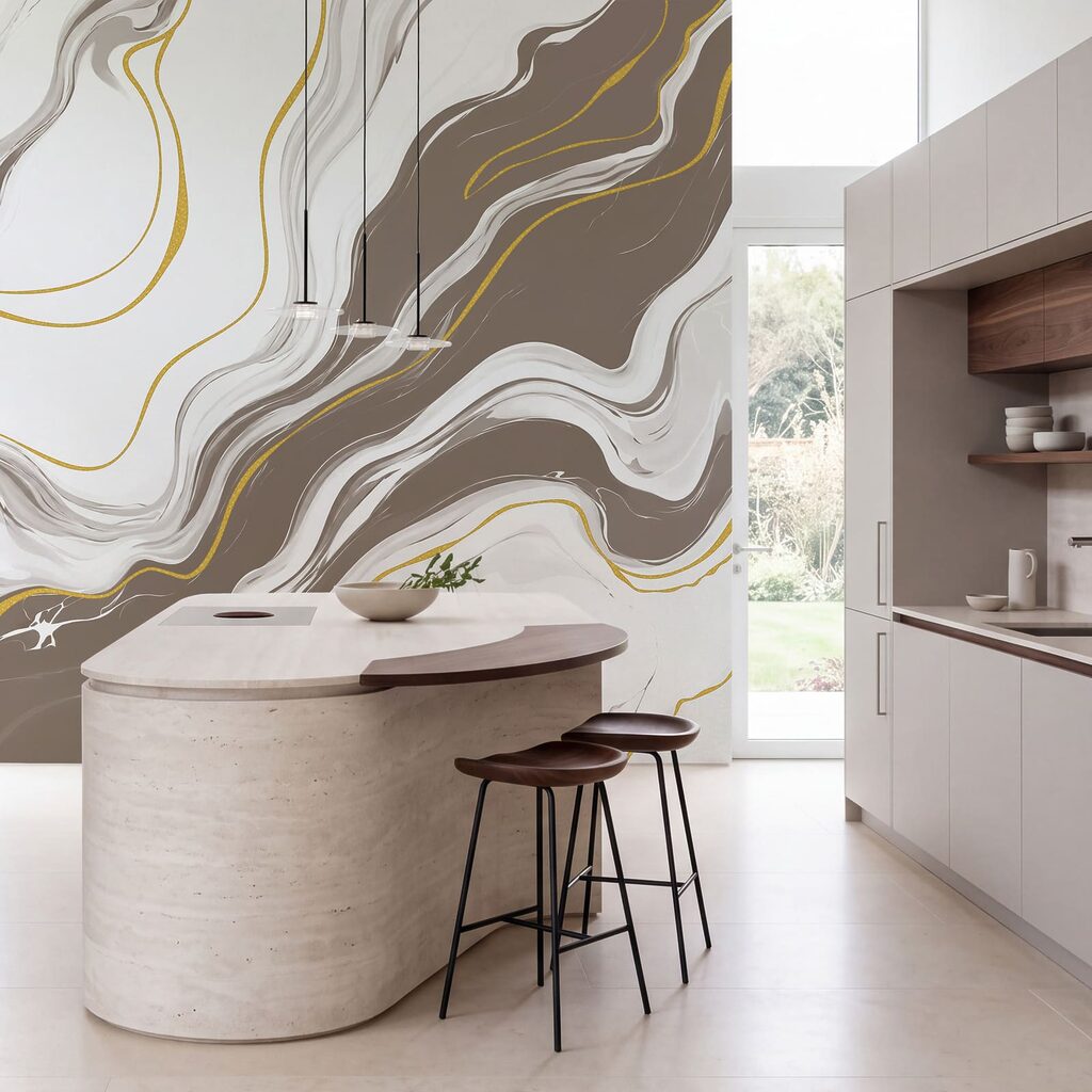 Linee dorate sulle venature — ambiente 3