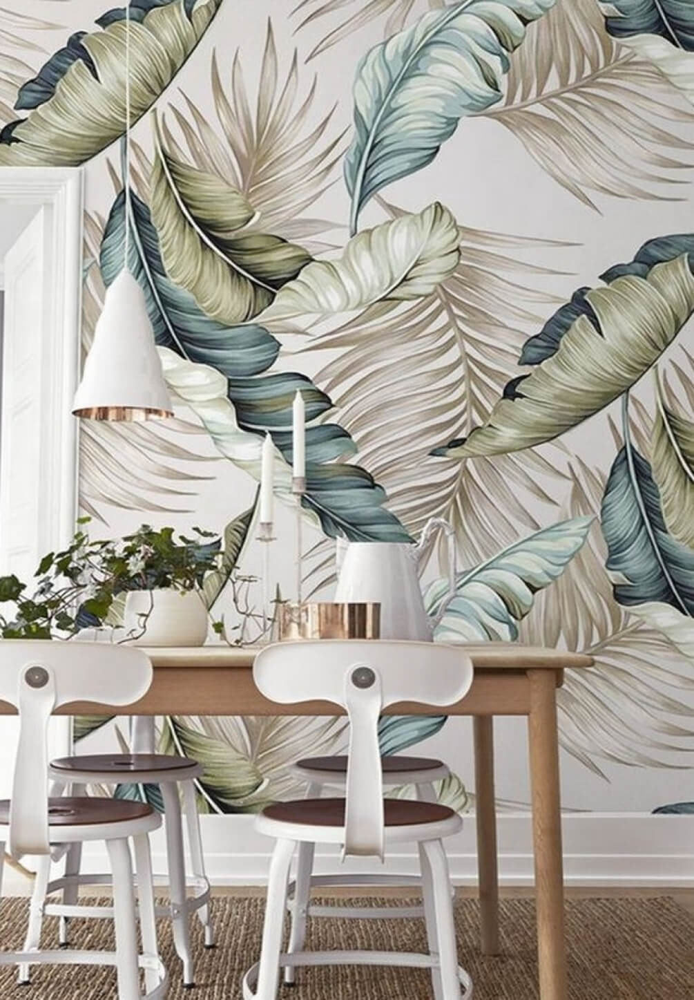 Foglie tropicali bianconere — ambiente 1