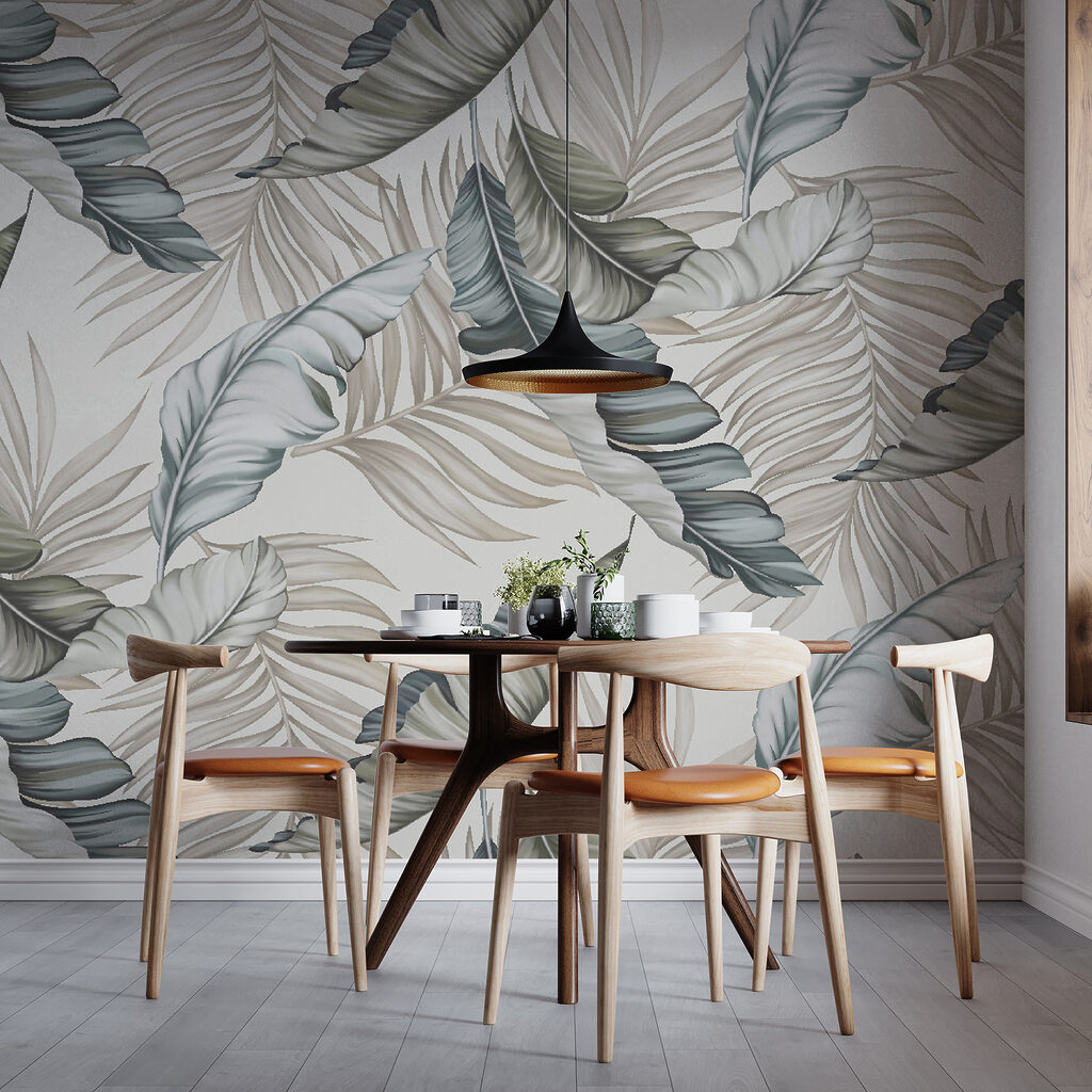 Foglie tropicali bianconere — ambiente 2