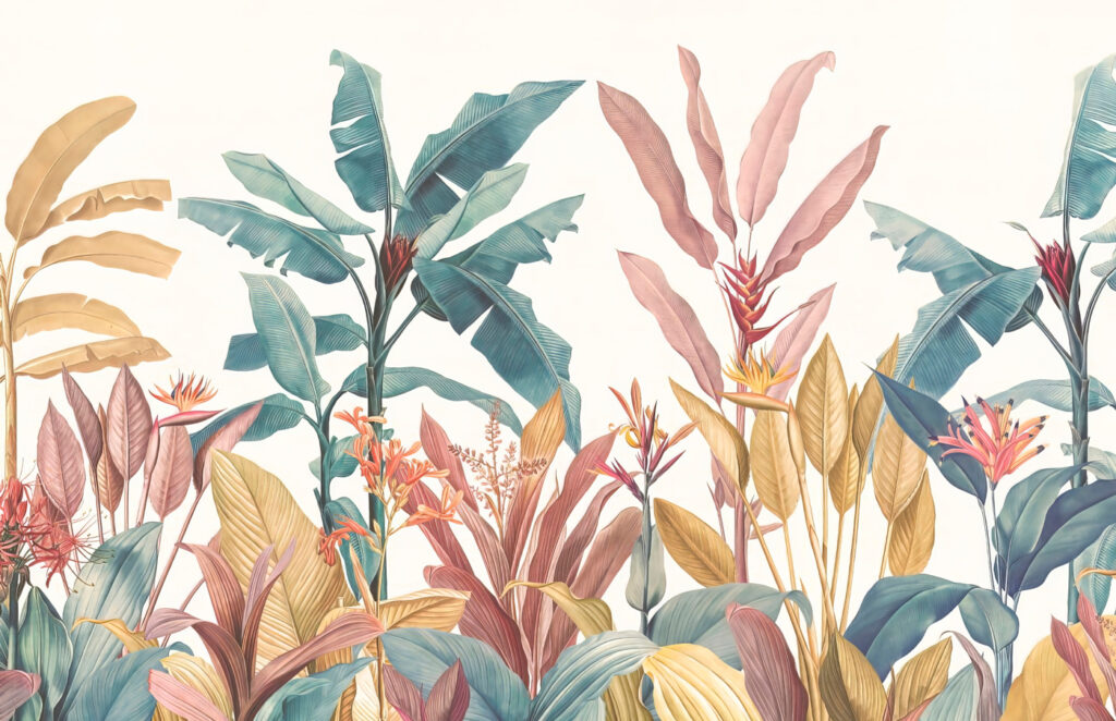 Giardino tropicale pastello — design completo