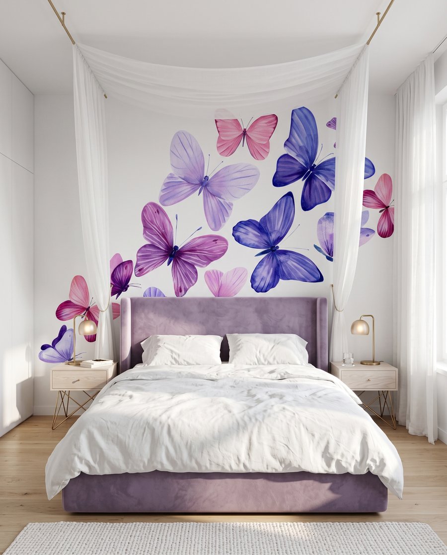 Farfalle in volo in un ambiente