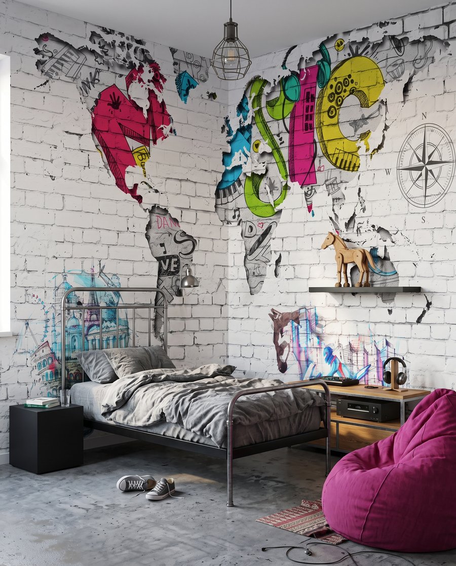 Mappa di arte urbana in un ambiente