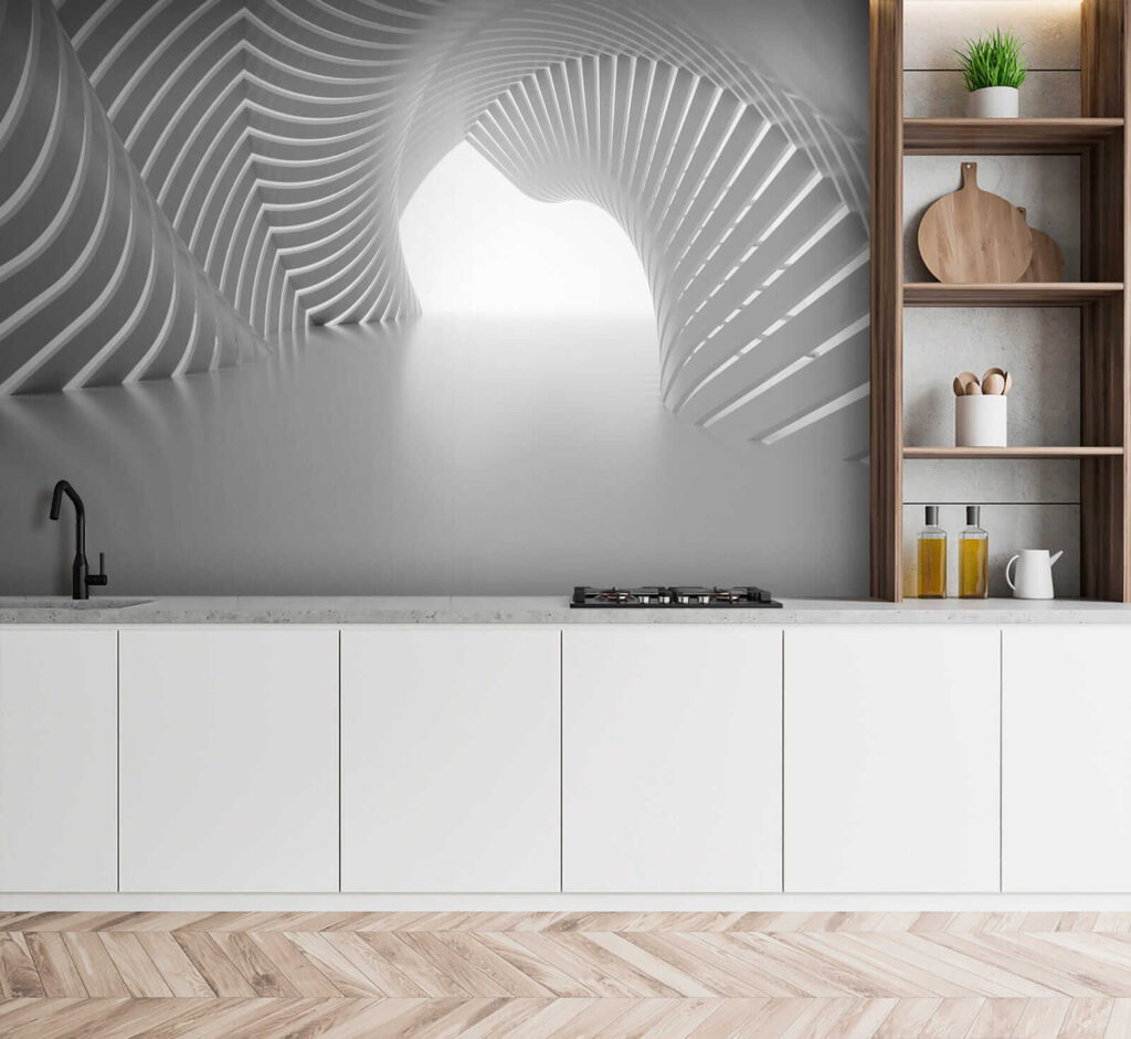 Tunnel di archi chiari — ambiente 8