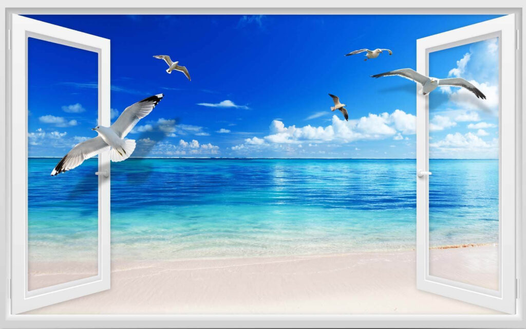 Gabbiani sul mare — design completo