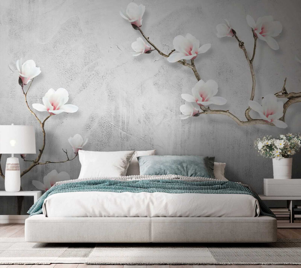 Fiori bianchi su grigio — ambiente 2