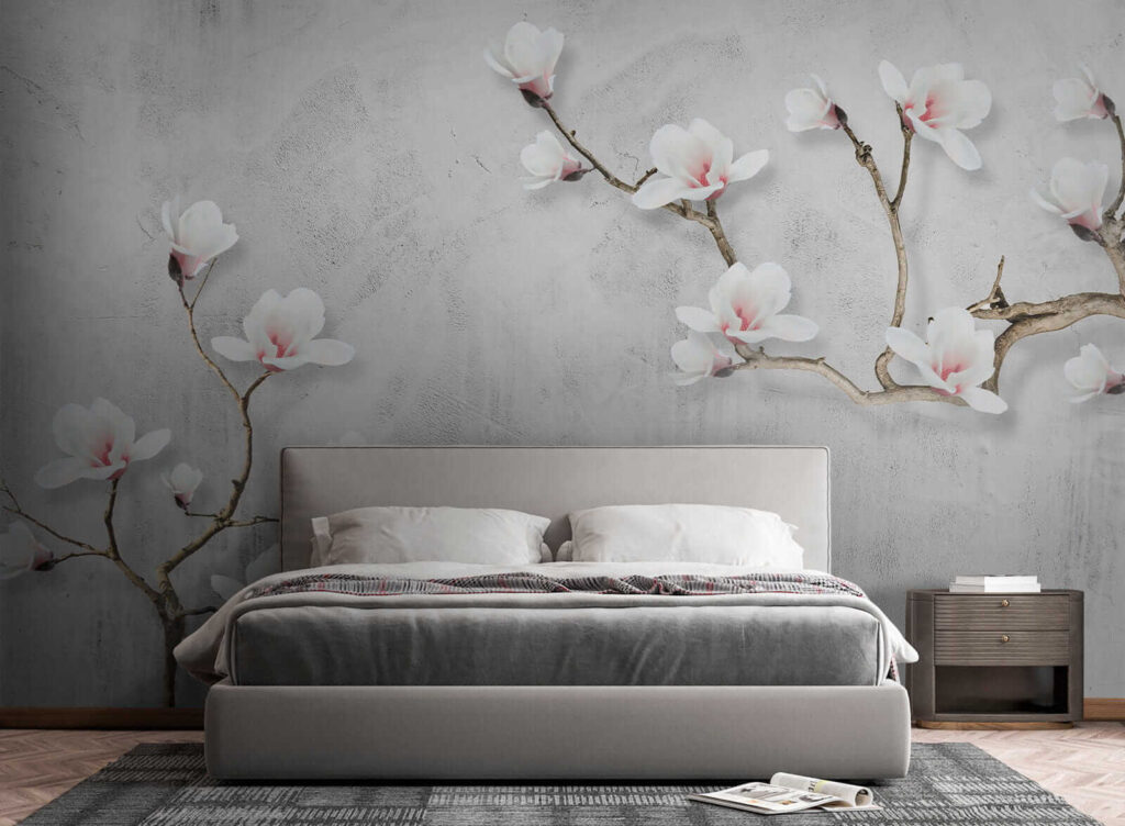 Fiori bianchi su grigio — ambiente 4