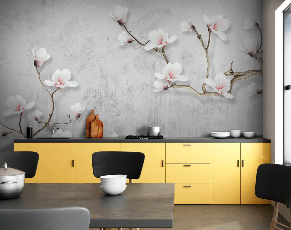 Fiori bianchi su grigio — ambiente 6