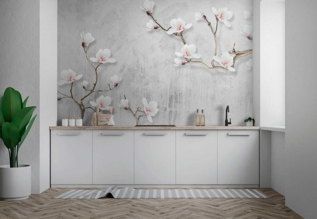 Fiori bianchi su grigio — ambiente 7