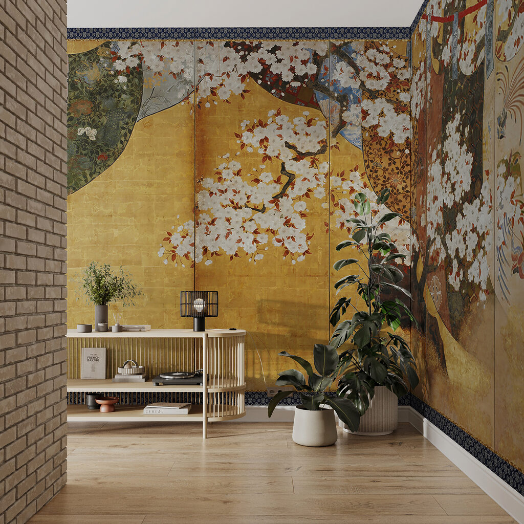 Fiori bianchi su oro — ambiente 3