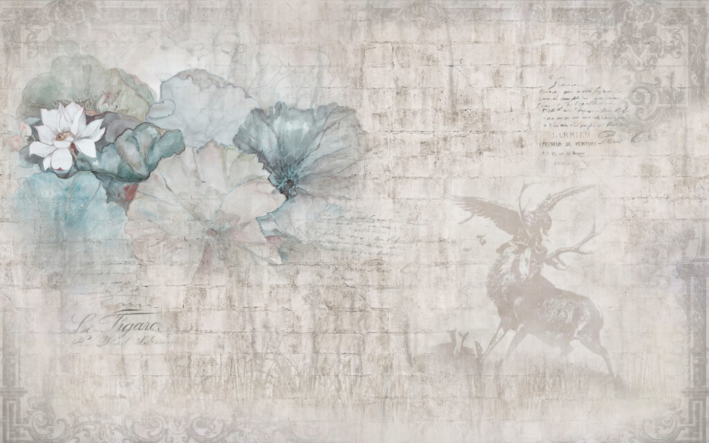 Fiori accanto al cervo — design completo
