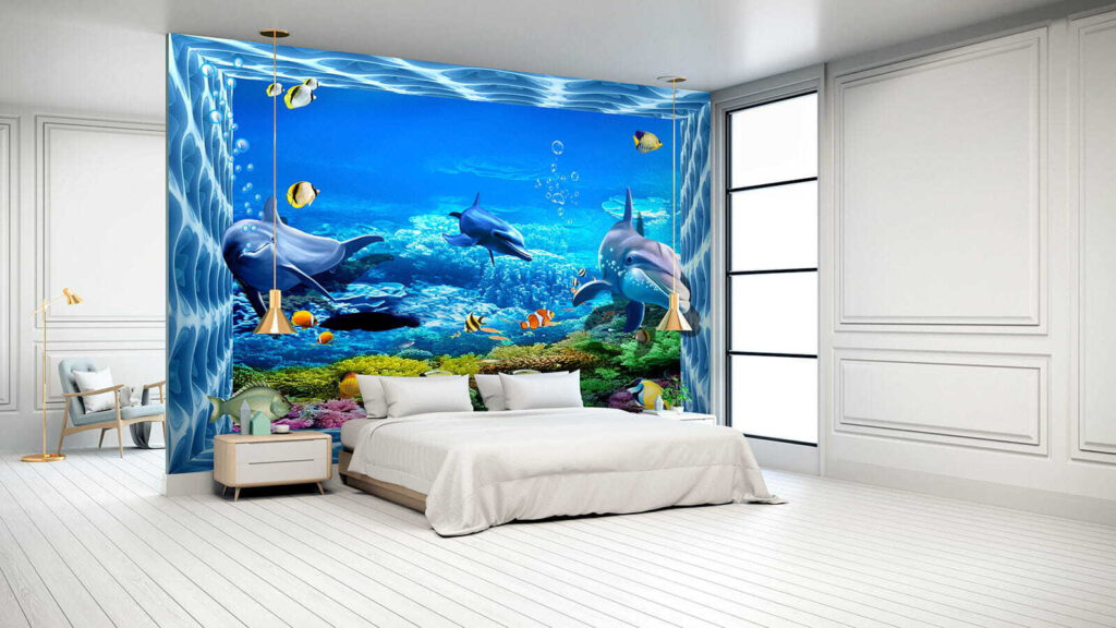 Delfini e pesci colorati — ambiente 2