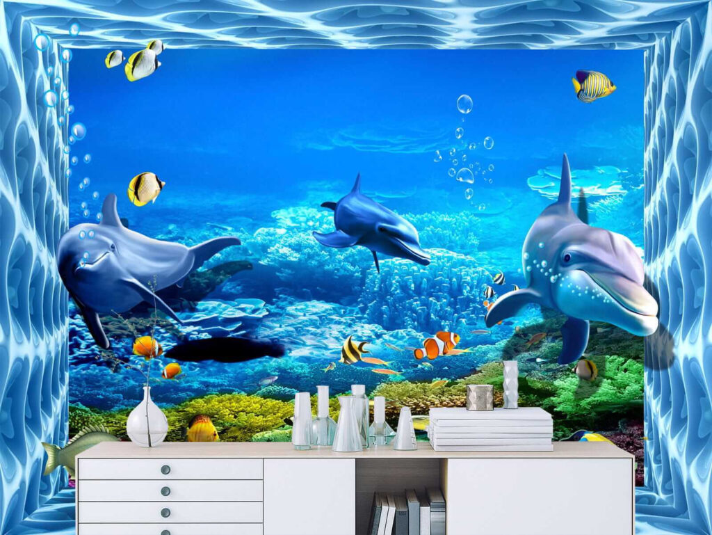Delfini e pesci colorati — ambiente 4