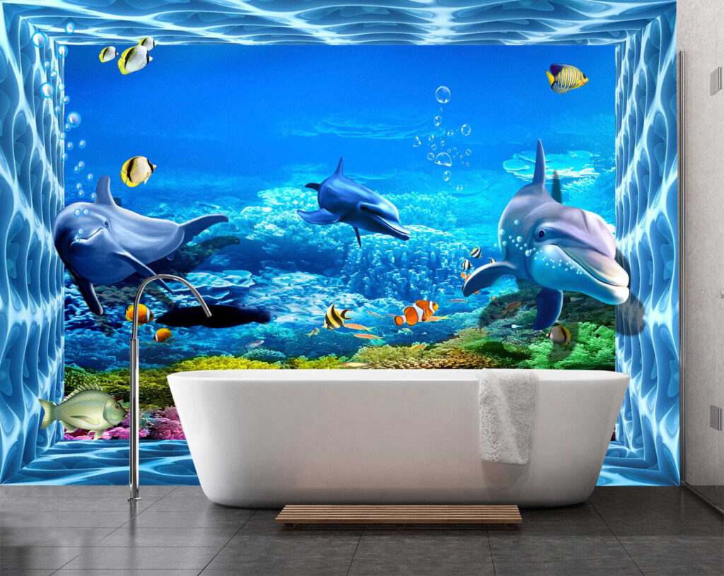 Delfini e pesci colorati — ambiente 5