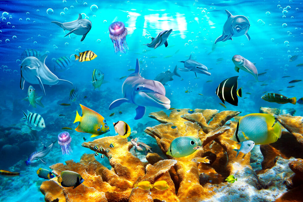 Barriera corallina colorata — design completo