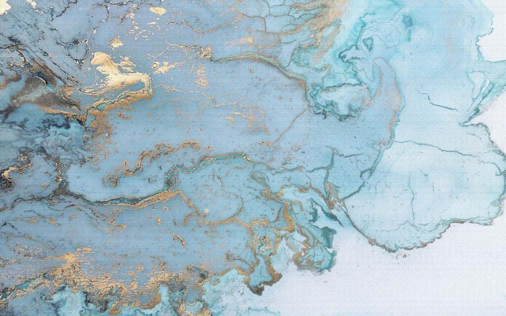 Azzurro con vene dorate — design completo