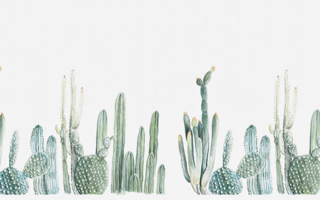 Cactus ad acquerello — design completo