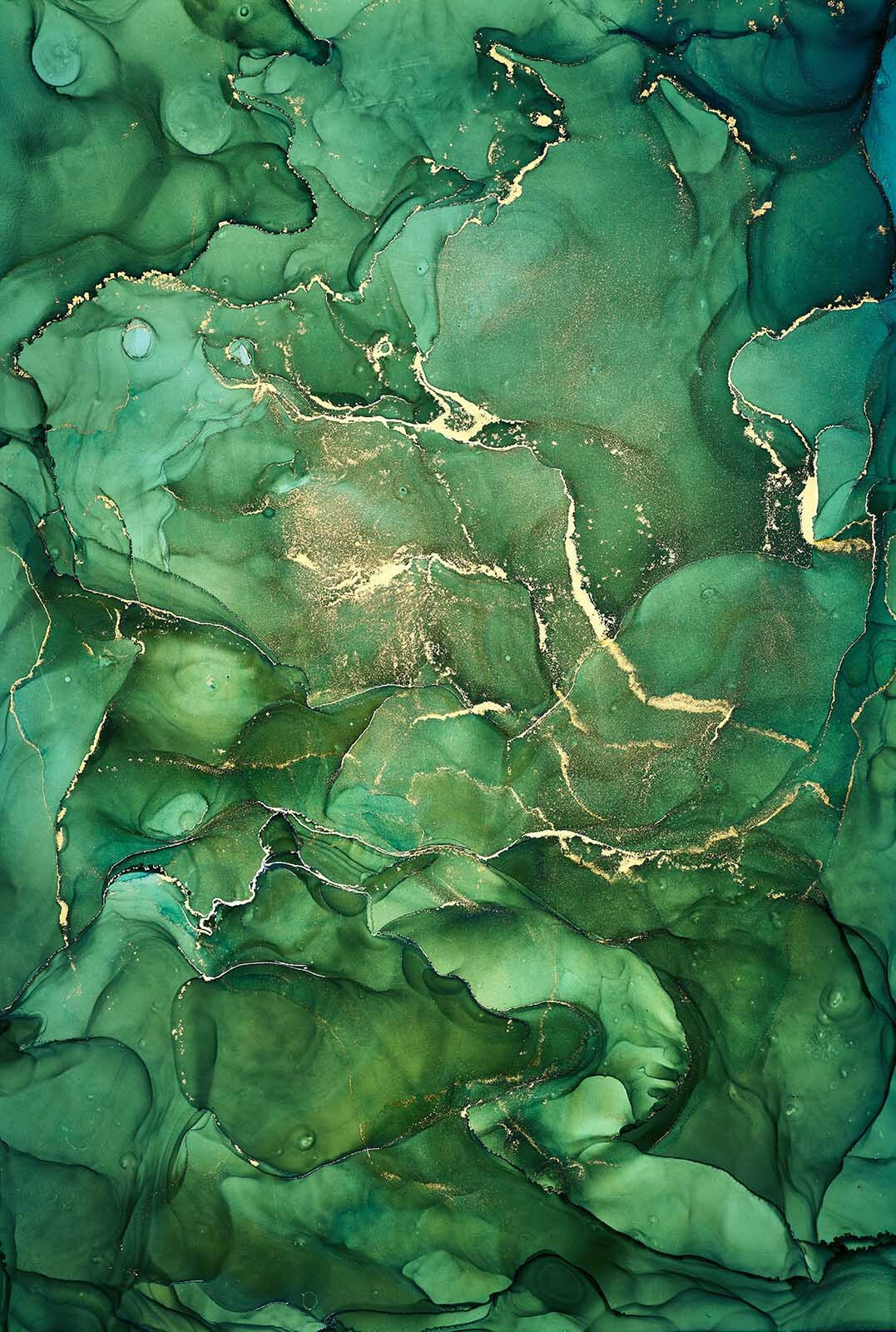 Verde con linee dorate — design completo
