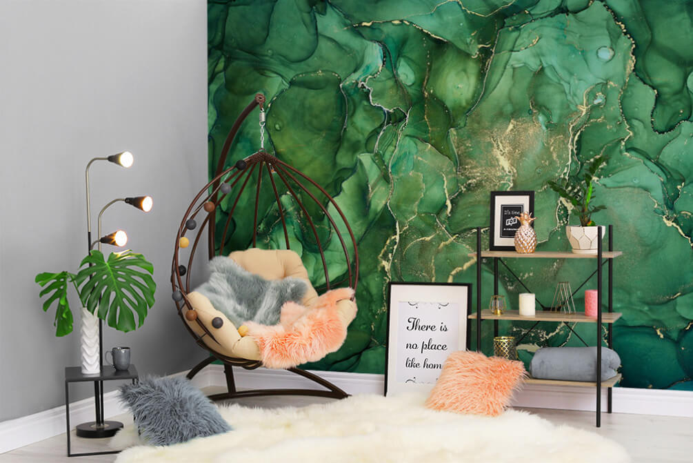 Verde con linee dorate — ambiente 1